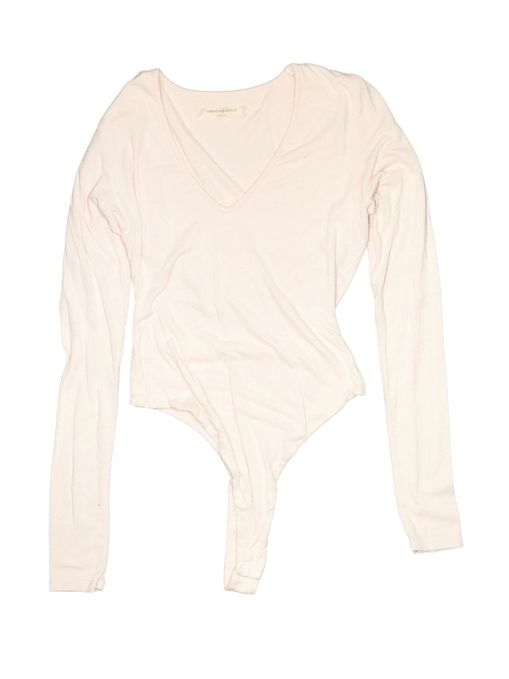 naked wardrobe nwot nude creme beige long sleeve bodysuit
